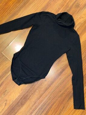 American Apparel Black Long Sleeve Turtleneck Bodysuit